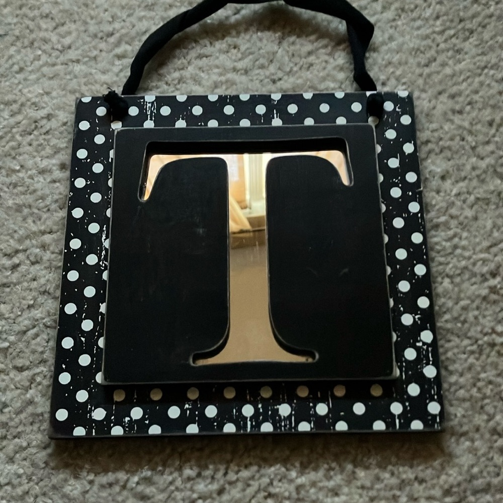 Black and white  Letter T mirror